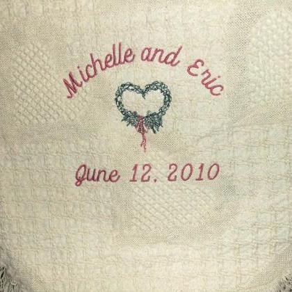 Cranberry Personalized Wedding Cotton Throw..