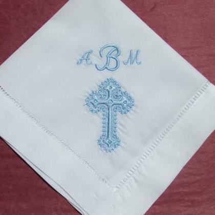 Baptism Gift - Cross Handkerchief Hankie No. H403