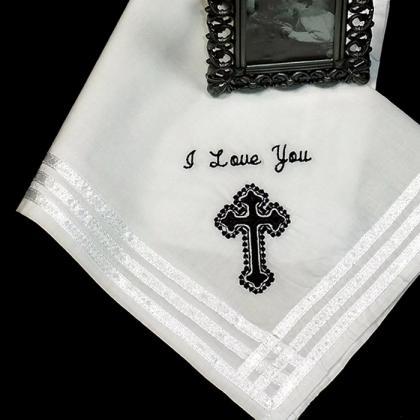 Black White Wedding Theme Handkerchief For Groom,..