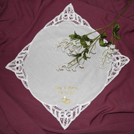Personalized Wedding Handkerchief Belgian Bridal..