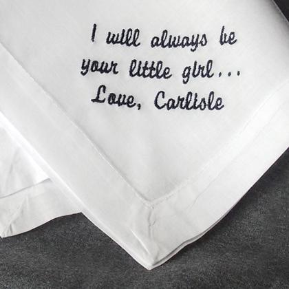 Personalized Wedding Hanky From Bride To Father..