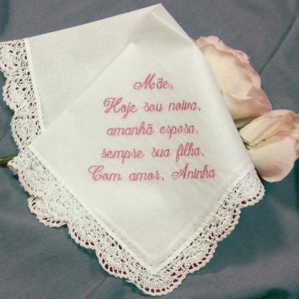 Personalized Wedding Handkerchief Portuguese..