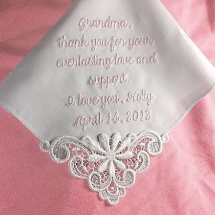 Gift For Mother Of The Bride Custom Handkerchief..