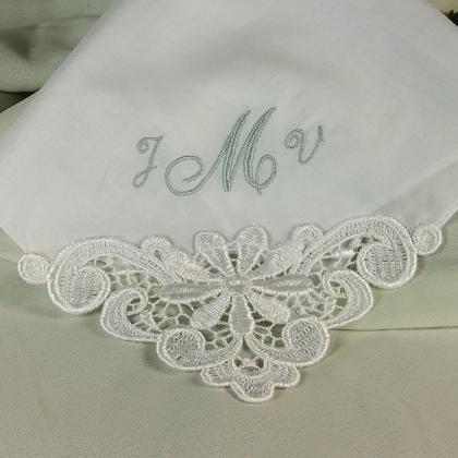 Wedding Handkerchief Personalized Embroidered..
