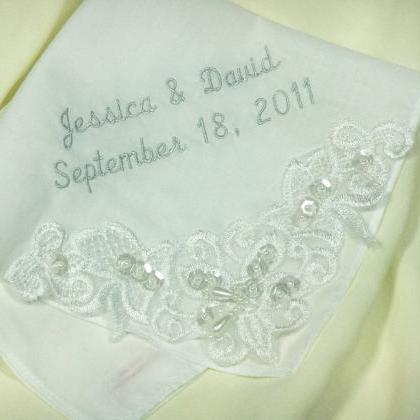 Couture Embroidered Wedding Handkerchief Venice..