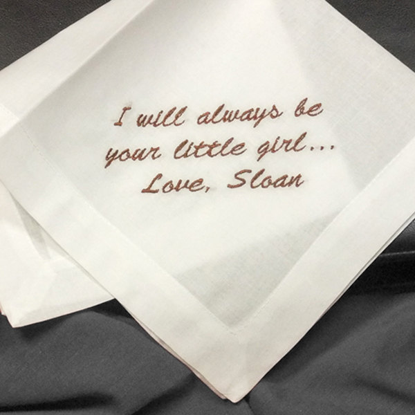 Father Of The Bride Personalized Embroidered Wedding Handkerchief Hm400