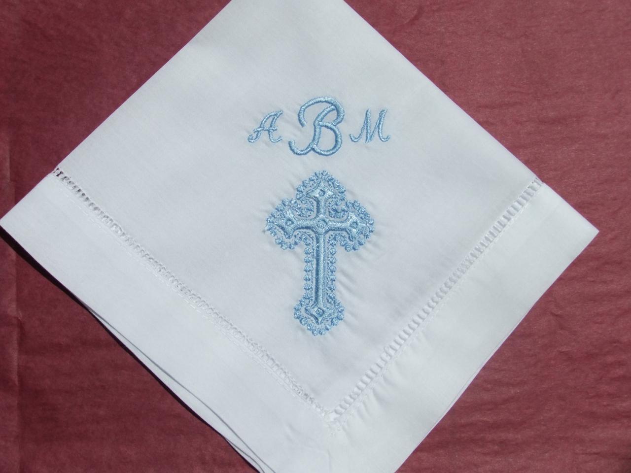 Baptism Gift - Cross Handkerchief Hankie No. H403