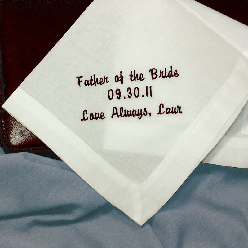 Personalized Wedding Handkerchiefs For Your Dad Hm400 Cotton