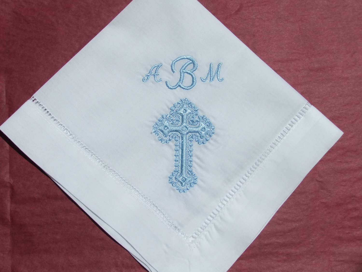 Baptism Gift Cross Handkerchief Hankie No. H403 on Luulla